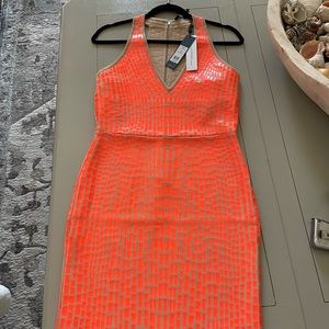 Papaya combo BCBGMAXAZRIA dress
